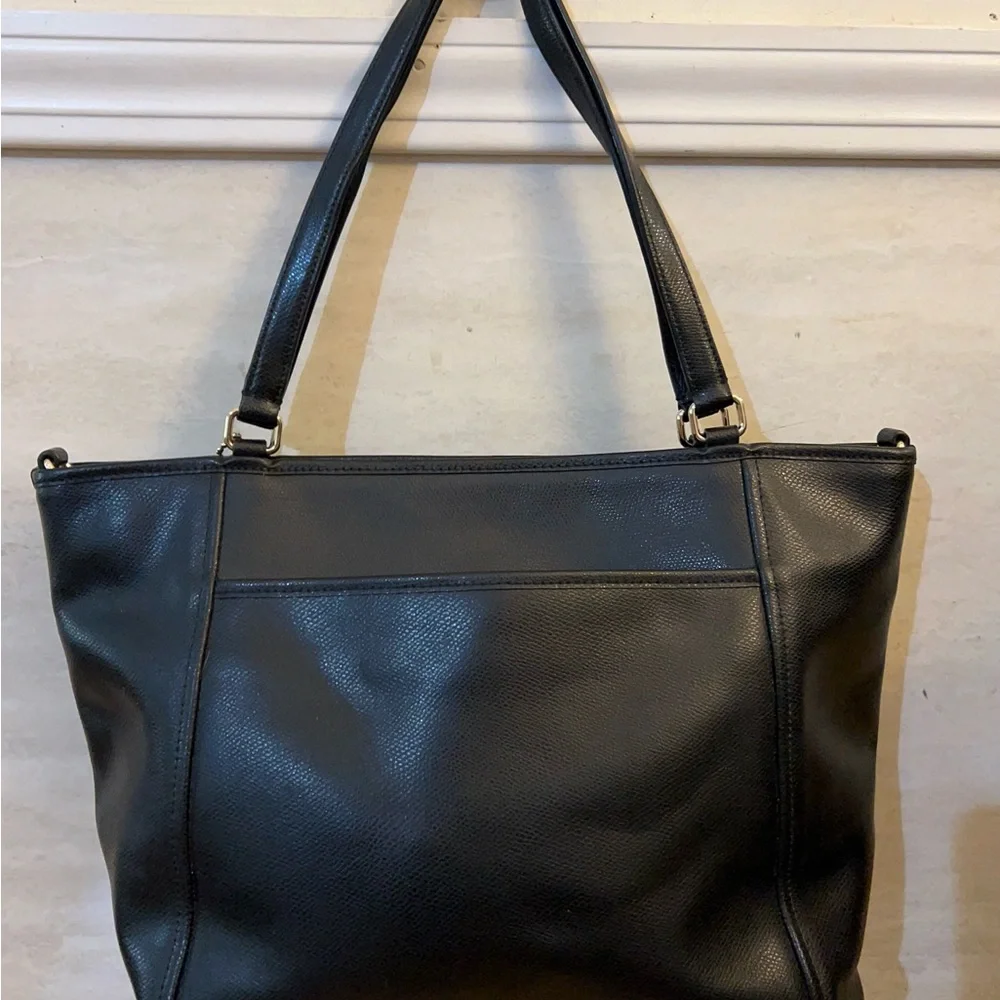 Coach Saffiano XL Pocket Tote Black Bag - Picture 3 of 16